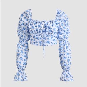 Ditzy Floral Zip up crop top